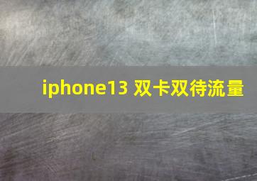 iphone13 双卡双待流量